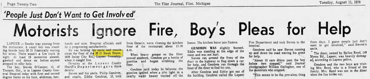 M-21 Steak House (Hitch N Post Bar & Grill) - Aug 11 1970 Fire